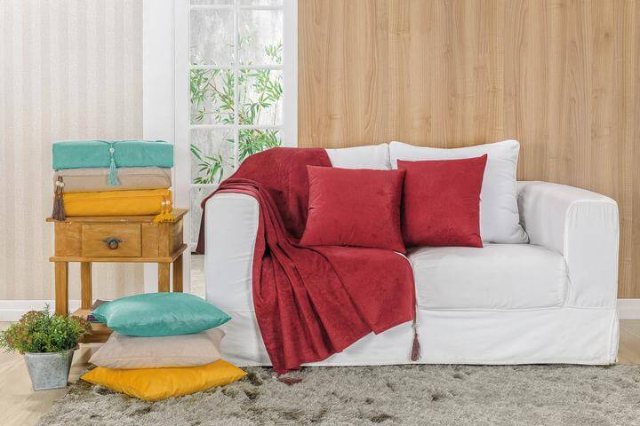 manta de sofá vermelho natal