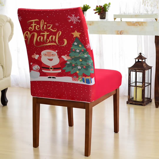 capa de cadeira natalina