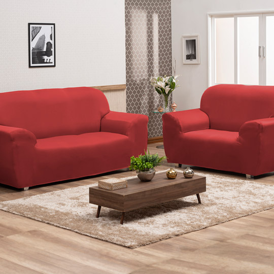 capa de sofá vermelha