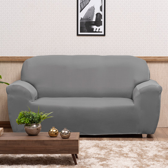 capa de sofá cinza