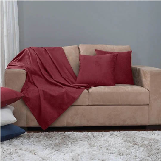 manta vermelha para sofá