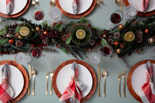 decoração de mesa de natal