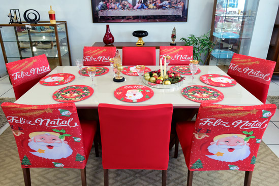 decoração com enfeites de natal para mesa