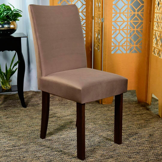 modelo de capa de cadeira de jantar spandex chocolate