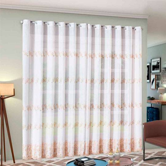 cortina para sala com estampa discreta
