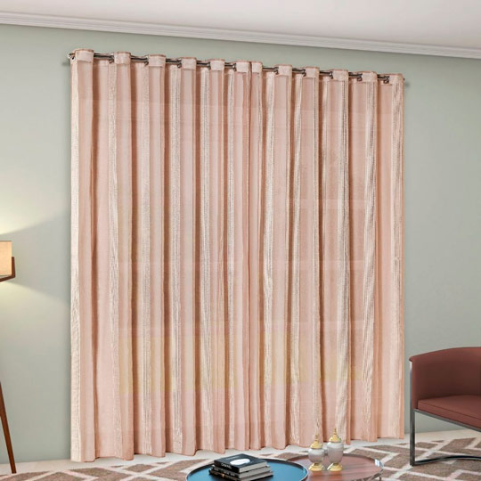 cortina para sala com listras bordadas