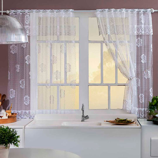 cortina branca para cozinha