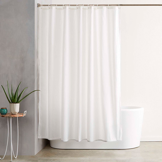 cortina branca para box de banheiro