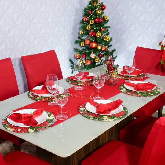 decoração simples de natal para mesa de jantar