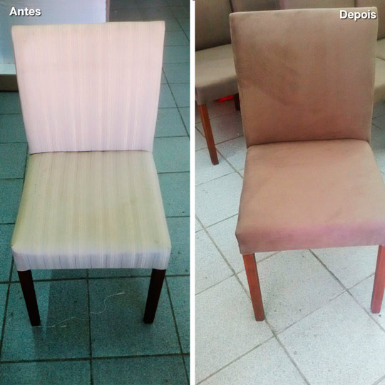 reforma de cadeira antes e depois