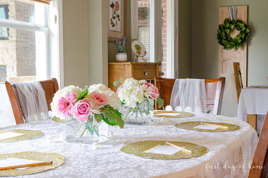 decoração de mesa com flores