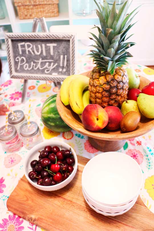 decoração de mesa com frutas