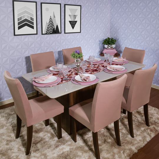 decoração de mesa rosa