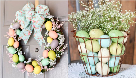 decoração de Páscoa com ovos