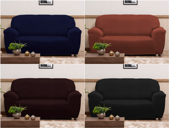 Capa de sofá com cores escuras