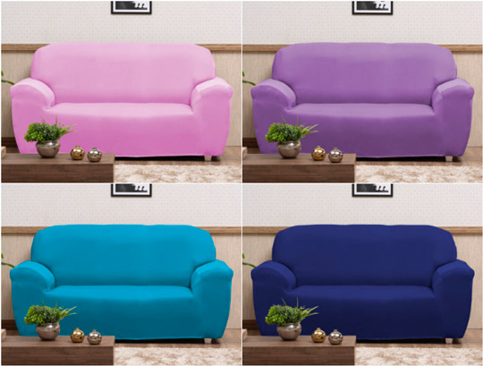 Capa de sofá com cores fortes