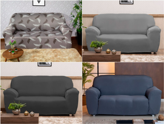 Capa de sofá com cores neutras