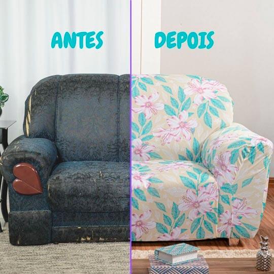 antes e depois capa de sofá