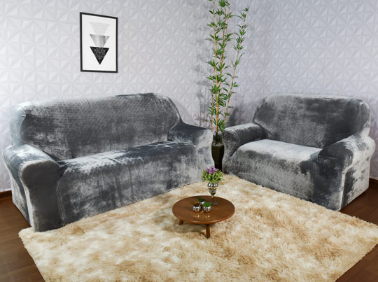 modelo de capa de sofá veludo chumbo