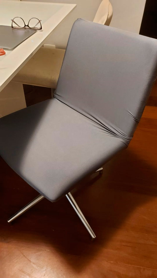 capa de cadeira de escritório cinza