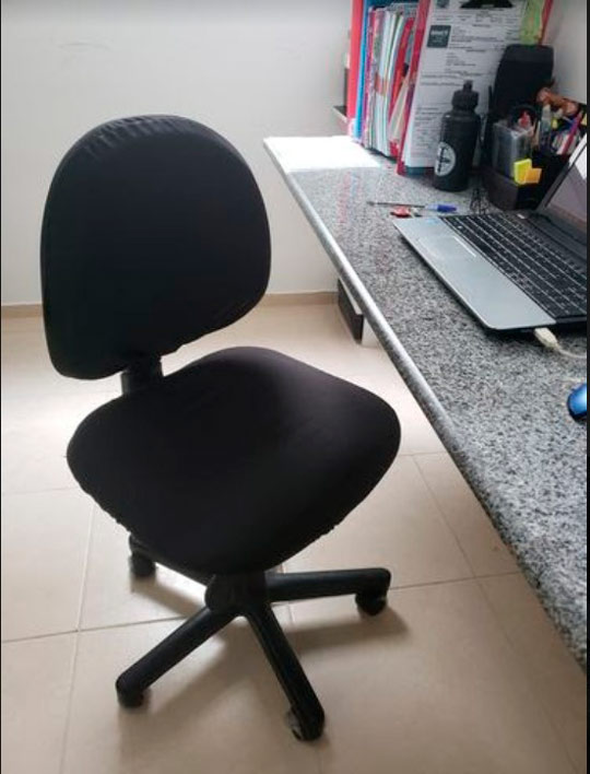 capa de cadeira de escritório preta