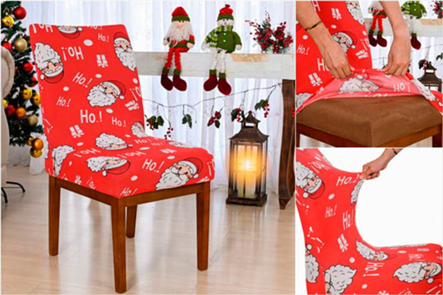 capa de cadeira de Natal
