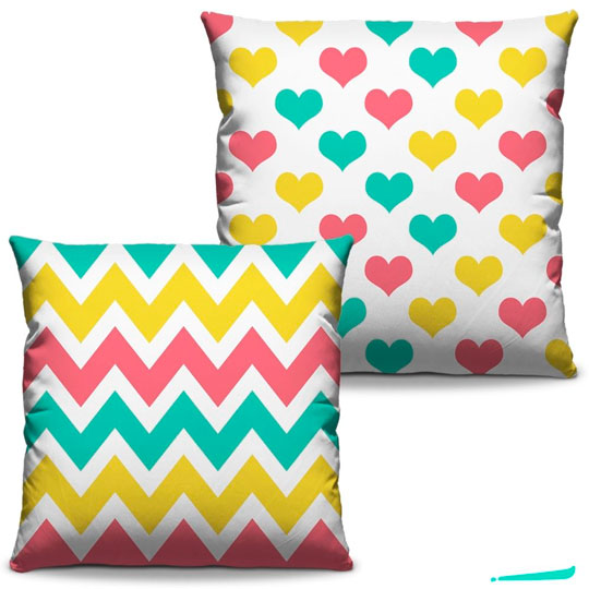 Kit 2 Capas de Almofadas Decorativas – Heart