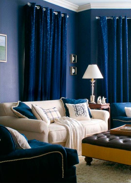 decoração azul para sala de estar
