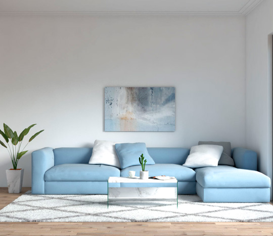 sofá azul-claro