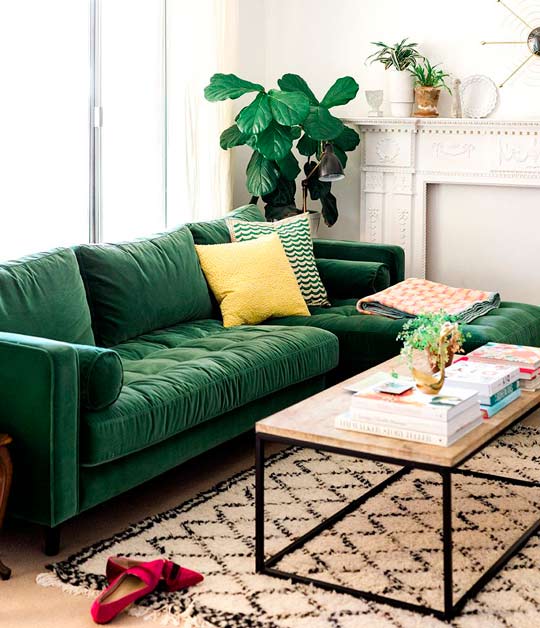 sofá verde