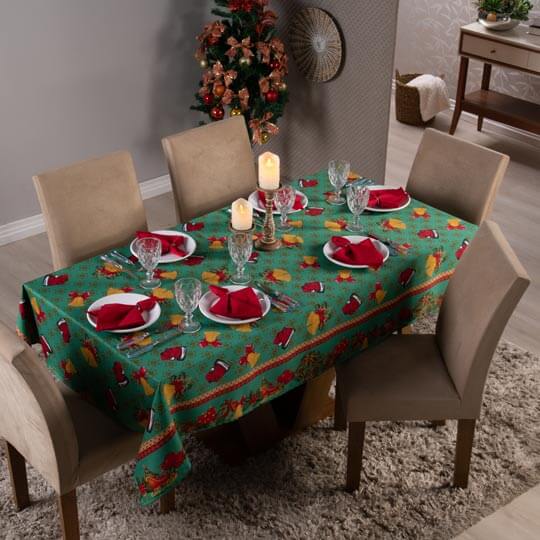 toalha de mesa Natal em verde