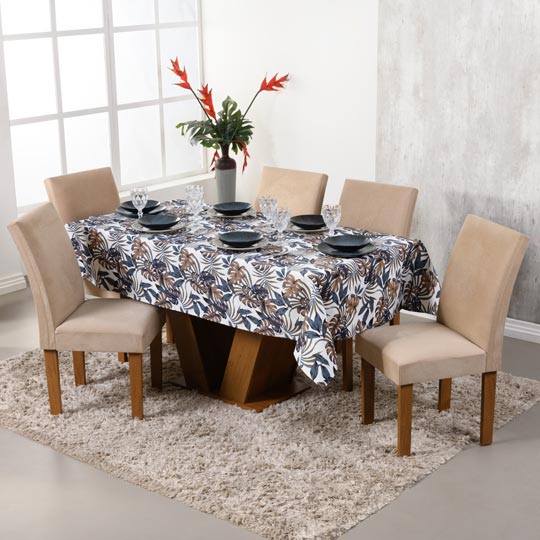 Toalha de mesa retangular: saiba usar estampas para decorar sala de jantar