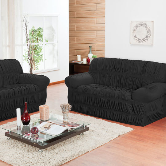 Capa de sofá Elasticada Elegance – Preto