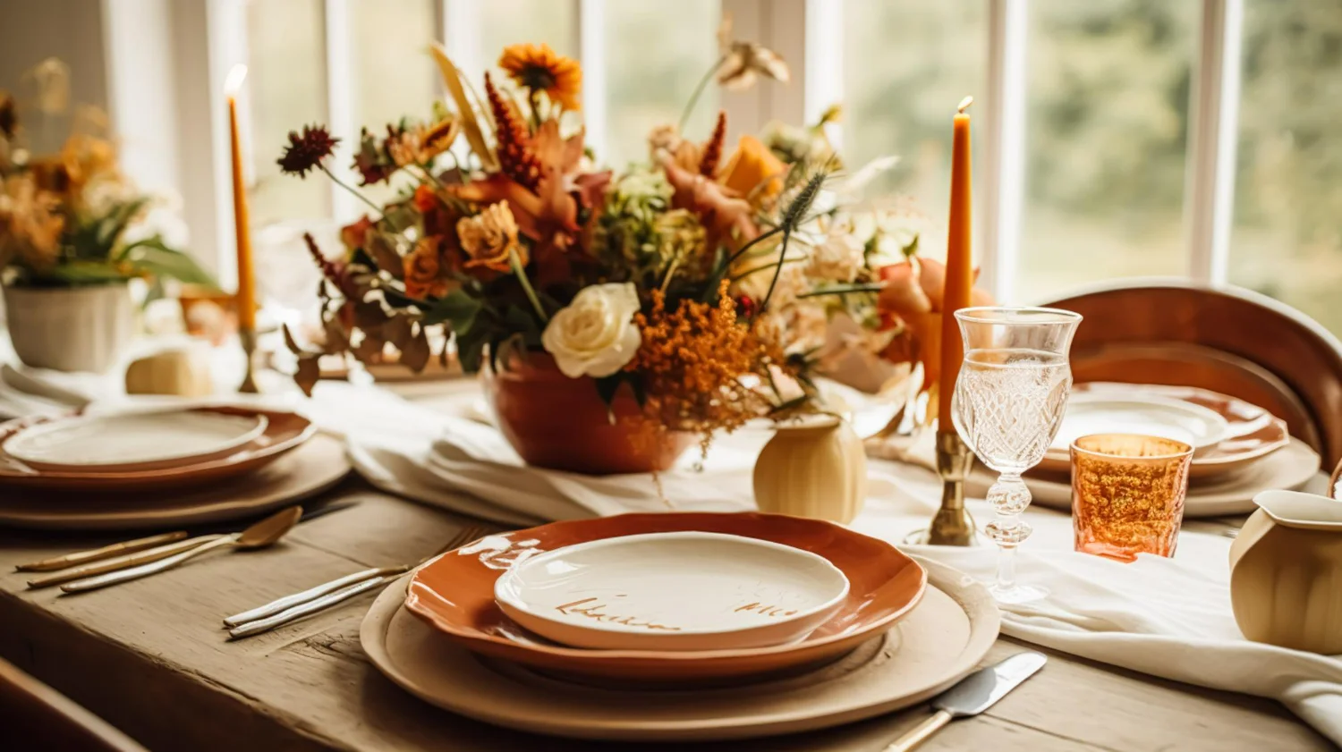 Arranjo de mesa com flores