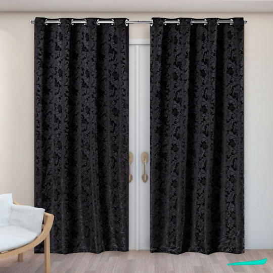 Cortina jacquard Charme – preto