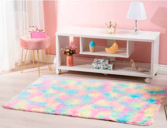 tapete felpudo colorido para quarto infantil