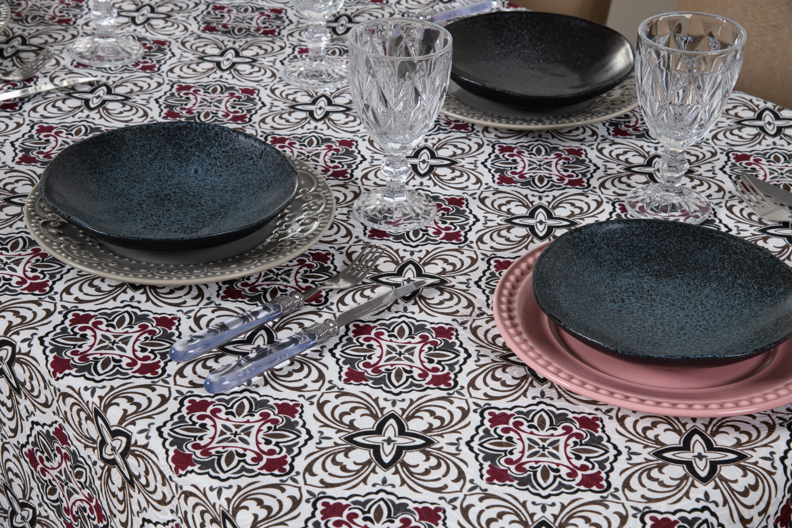 toalha de mesa estampada vitral