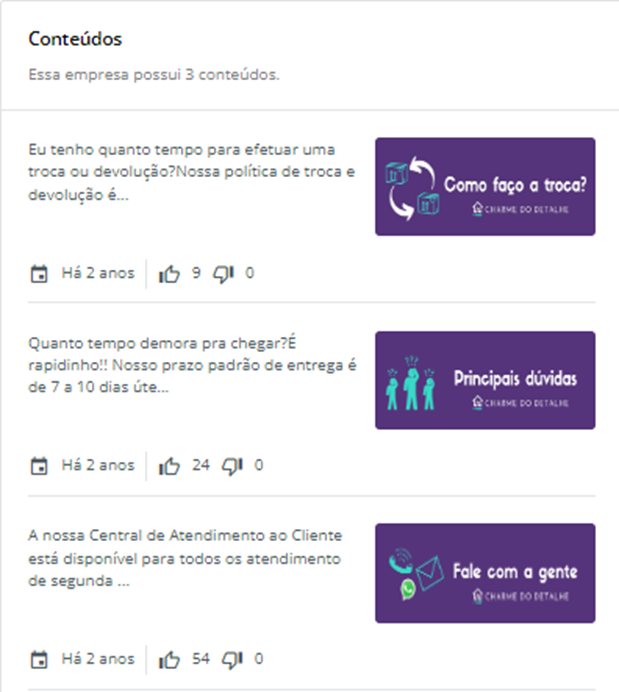 conteúdos da Charme do Detalhe no Reclame Aqui