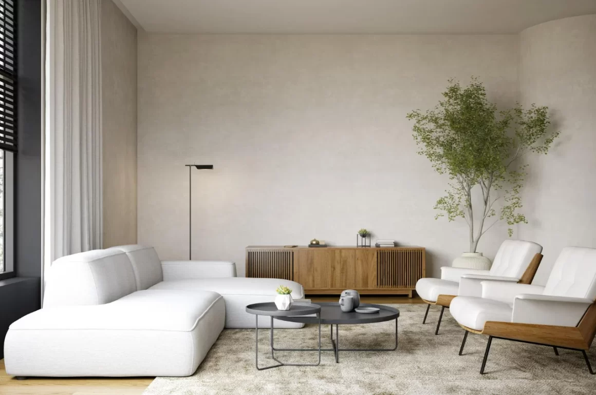 sala com decoração minimalista